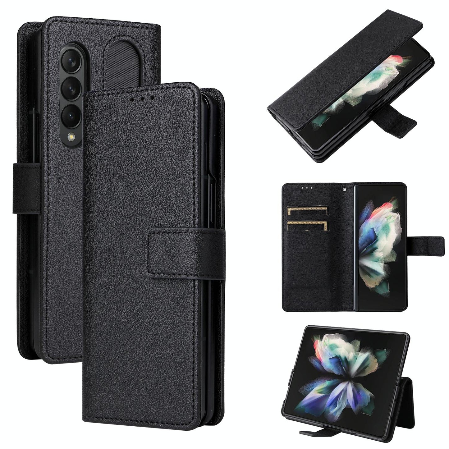 For Samsung Galaxy Z Fold4 5G Leather Flip Case With Pen Slot - Royal Blue