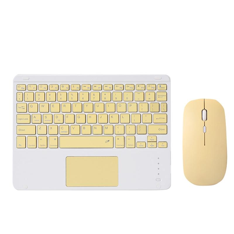 Portable 9.7 Tablet Keyboard With Bluetooth Touchpad & Mouse Set For Ipad - White + Mouse