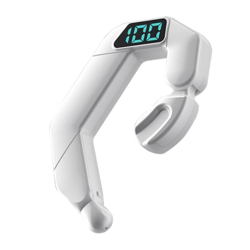 Digital Display Bone Conduction Bluetooth Headset - Sporty Design - Green