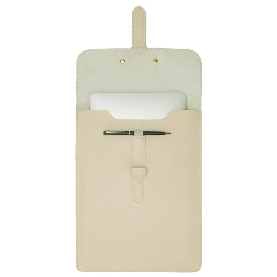 3-in-1 Waterproof Leather Laptop Liner Bag - 13 Inches - Apricot