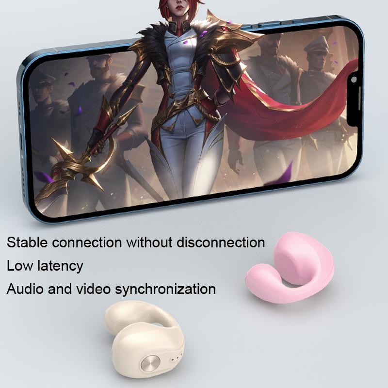 Mini Bone Conduction Bluetooth Earphone for Running and Sports - Pink