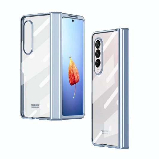 For Samsung Galaxy Z Fold4 5G Samsung Fold 4 Full Body Hinge Case - Electroplated - Blue