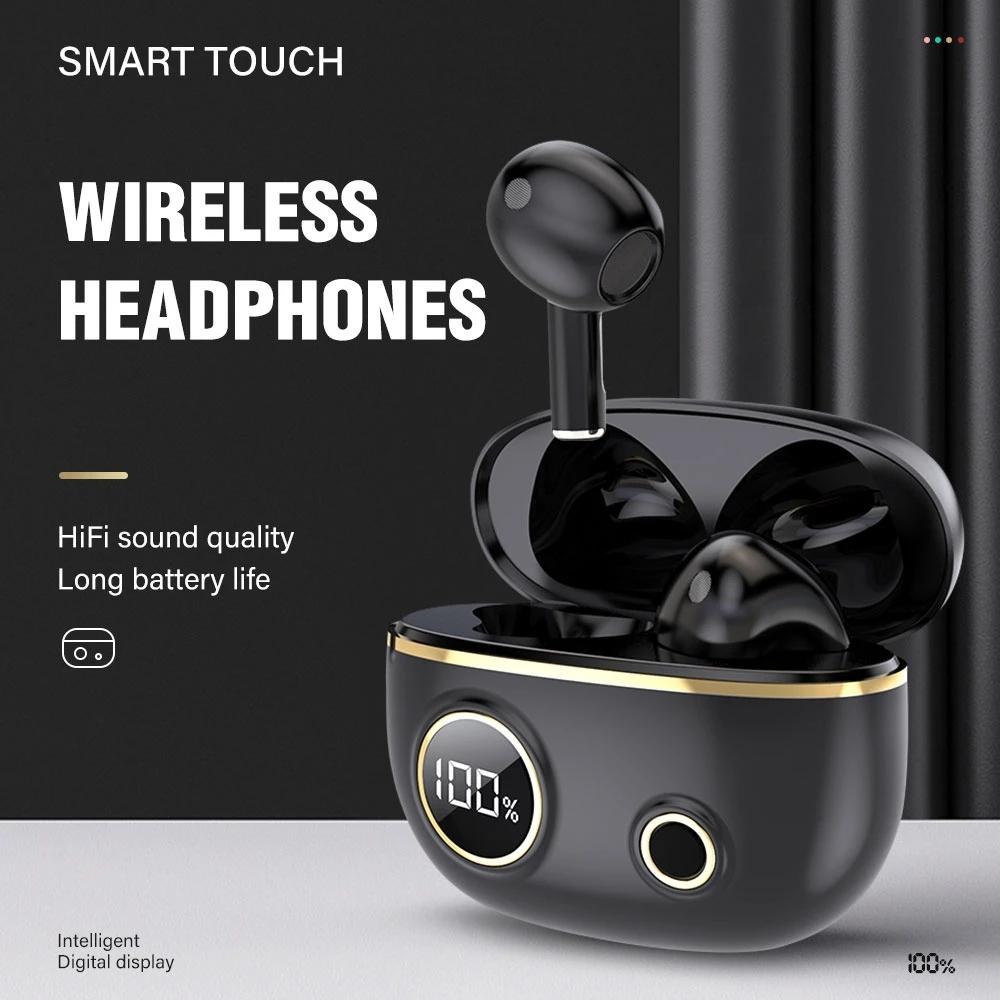 Waterproof 9d Stereo Bluetooth Earphones with Charging Case - Red
