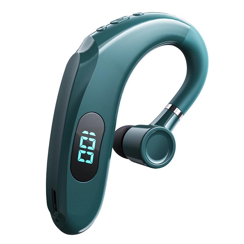 Wireless Bluetooth Earhook Earphones with Digital Display - Business Sports - Yellow