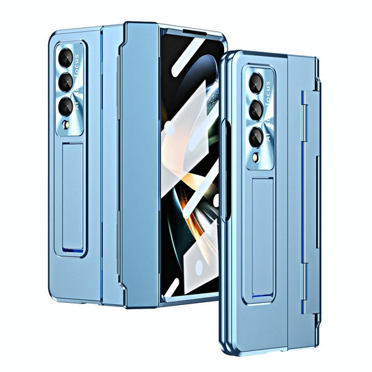 For Samsung Galaxy Z Fold4 5G Folding Case With Integrated Hinge - Blue