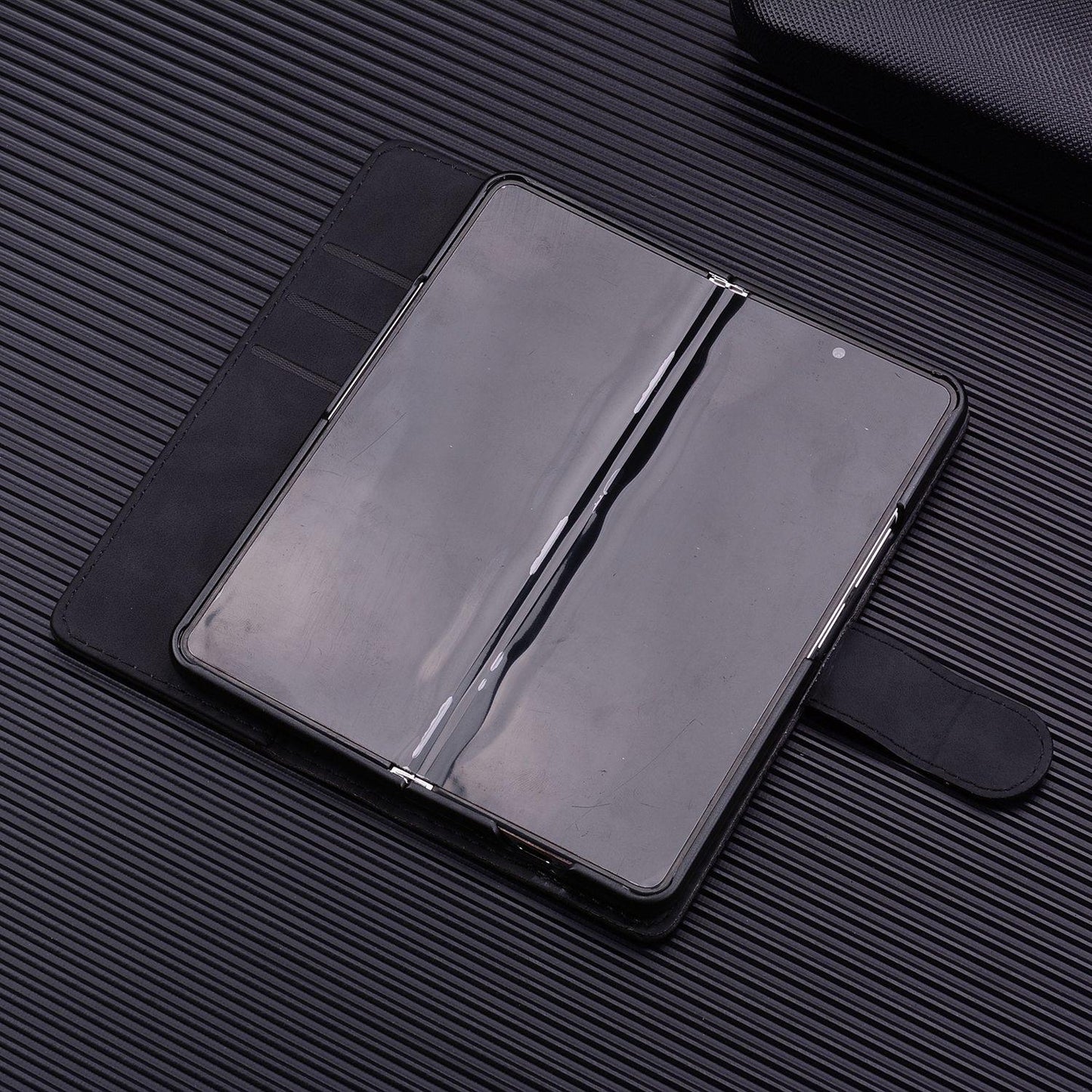 For Samsung Galaxy Z Fold4 5G Dual Fold Mandala Leather Case - Embossed Design - Red