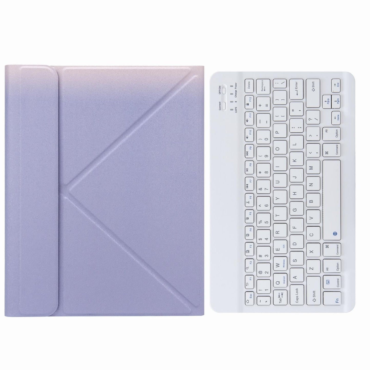 Leather Case With Bluetooth Keyboard For Ipad 9.7 2018 & 2017 - Three-Fold Holder - Pink Blue