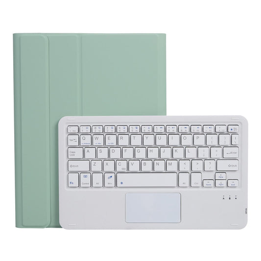 Bluetooth Keyboard Leather Case For Ipad Pro 10.5 With Touch Control - Lambskin Texture Compatible With 10.2 2021 & 2020 & 2019 / Air 3 - Light Green