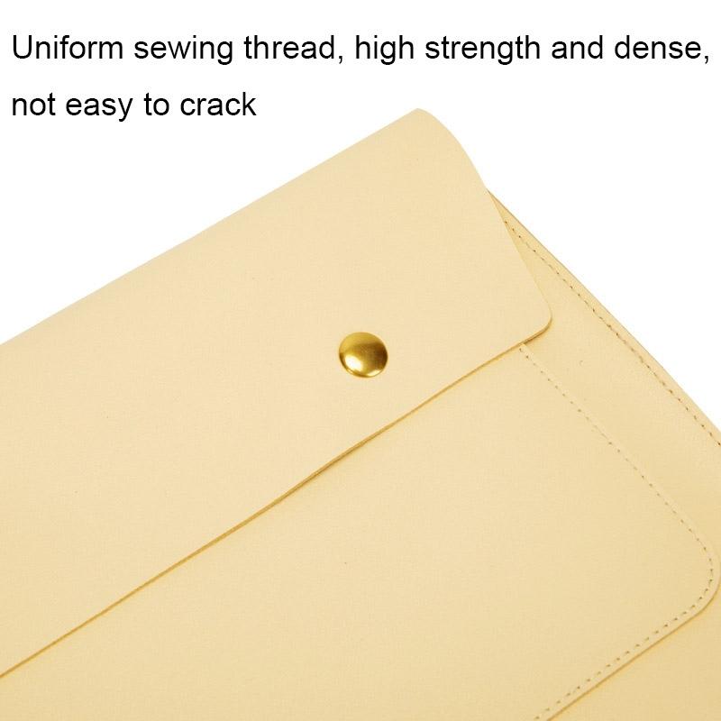3-in-1 Waterproof Leather Laptop Liner Bag - 14 Inches - Apricot