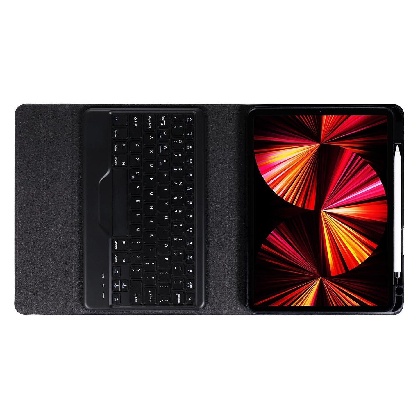 Bluetooth Keyboard Leather Case For Ipad Pro 11 With Triangle Holder & Pen Slot - Fits 2021 / 2020 / 2018 & Air 4 10.9 - Splittable - Gradient Blue Pink