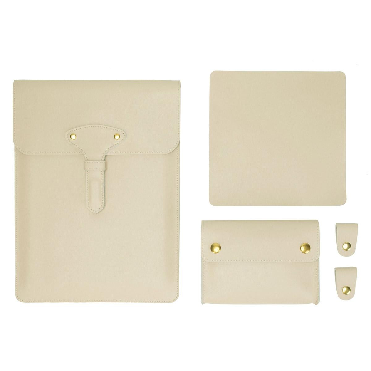 3-in-1 Waterproof Leather Laptop Liner Bag - 13 Inches - Avocado Green