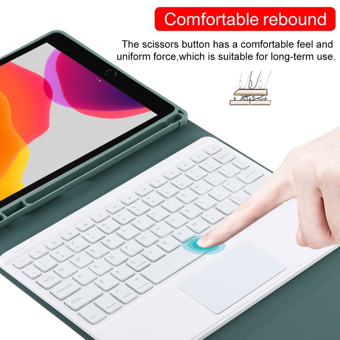 Bluetooth Tablet Case For Ipad 10.2 / Ipad Air 2019 With Touch Pad & Backlight & Pen Holder - Detachable - Pink