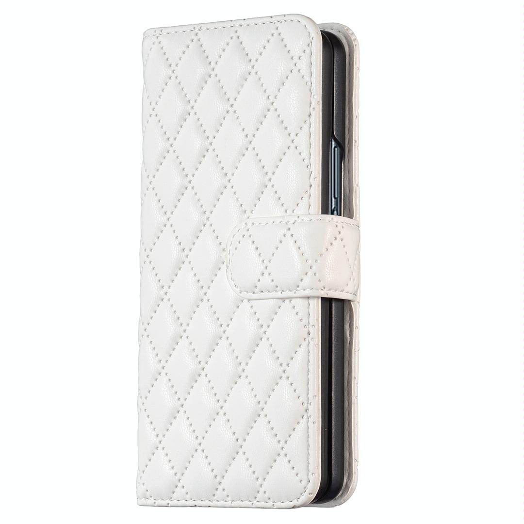 For Samsung Galaxy Z Fold4 5G Diamond Lattice Flip Wallet Case - Blue