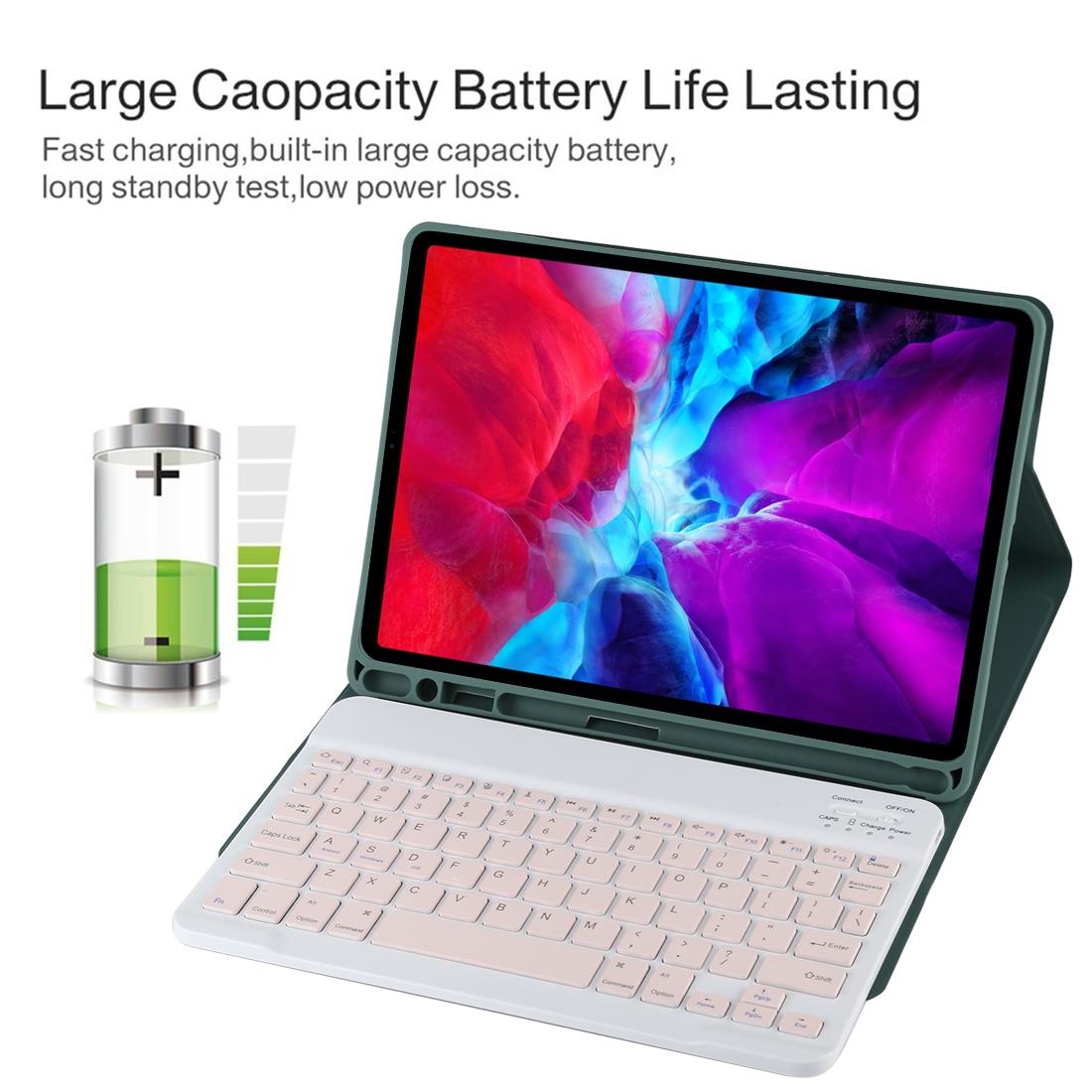 Bluetooth Tablet Case For Ipad Pro 11 With Detachable Microfiber Leather Pen Slot & Holder - Pink