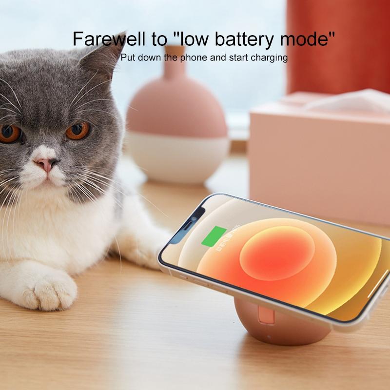 Adorable Magnetic Cat Wireless Charger Stand - Pink