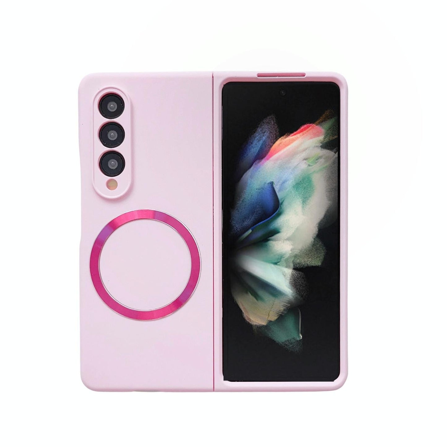 For Samsung Galaxy Z Fold4 5G Magnetic Skin Case - Magsafe - Pink