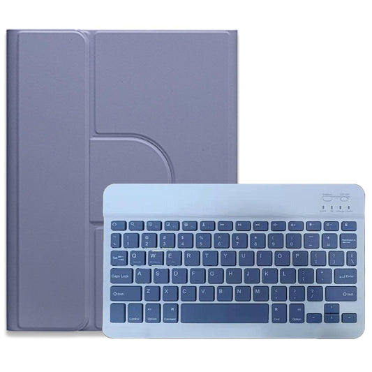 360 Degree Rotatable Bluetooth Keyboard Leather Case - Square Button - Lavender Purple - For Ipad Air 2022 / Ipad Pro 11 2021