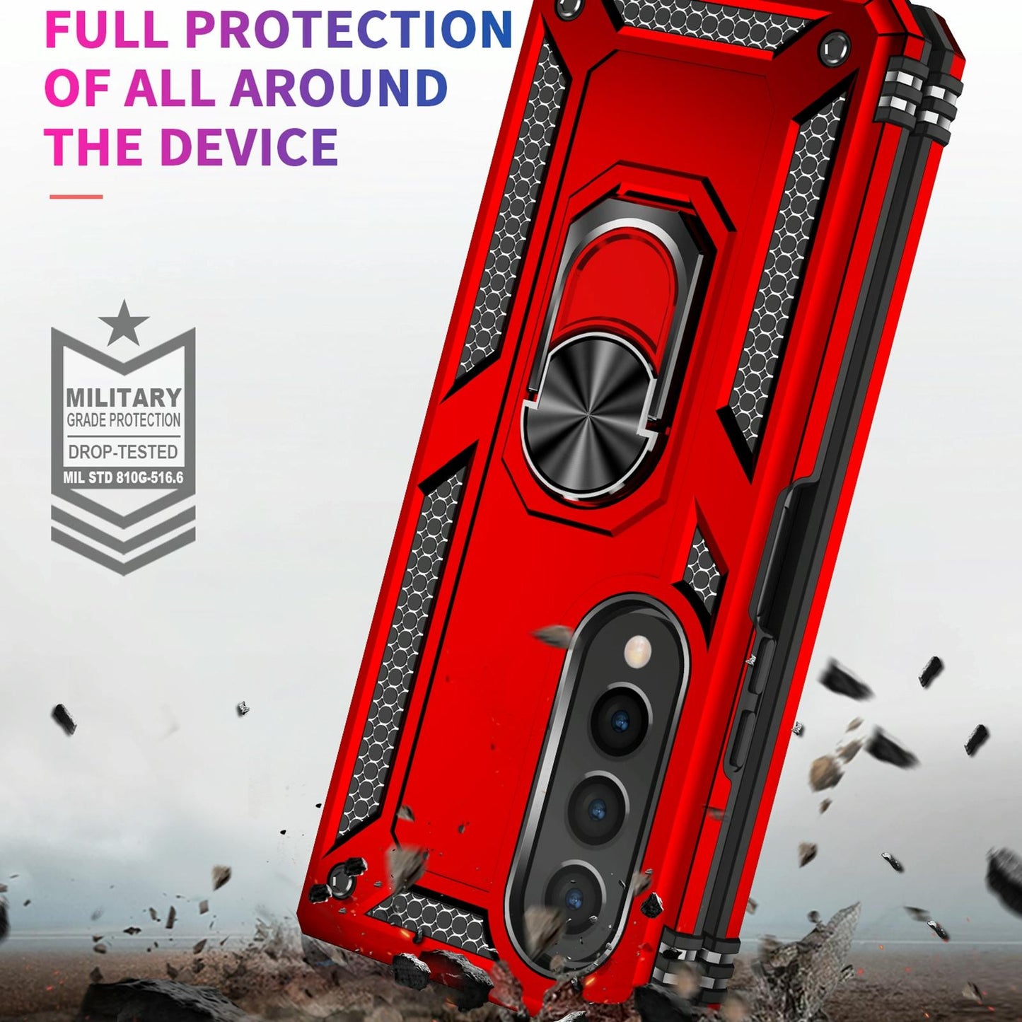 For Samsung Galaxy z Fold4 5G Tpu & Pc Shockproof Phone Case - Red