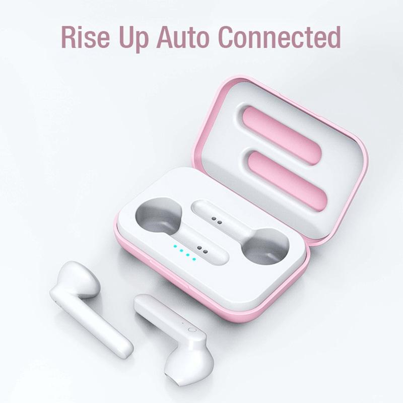 Wireless Touch Earphones with Magnetic Charging Box - Bluetooth 5.0 - Pink