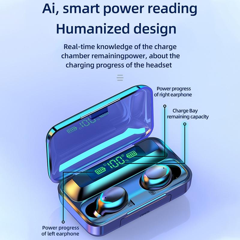 Macaron Bluetooth Earphones with Led Display and Noise Reduction - Pink