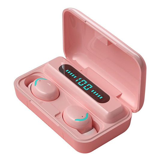 Macaron Series Bluetooth Earphones with Breathing Light & Noise Reduction - Pink