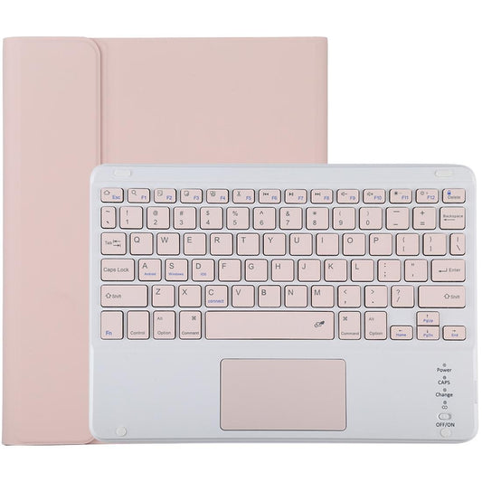 Bluetooth Keyboard & Tablet Case For Ipad 10.2 / Ipad Air 2019 - Detachable Touch Pad Pen Slot Holder - Pink Leather - Pink