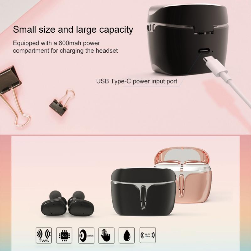 Waterproof True Wireless Bluetooth Earphones - Sports 5.0 - Pink