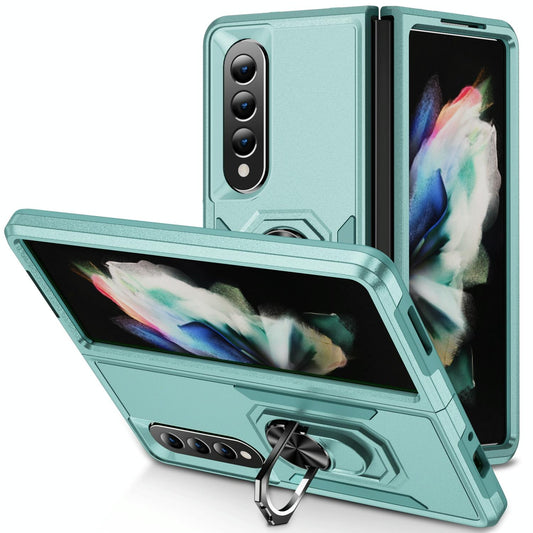For Samsung Galaxy Z Fold4 5G Shockproof Case With Holder - Pc Tpu - Green