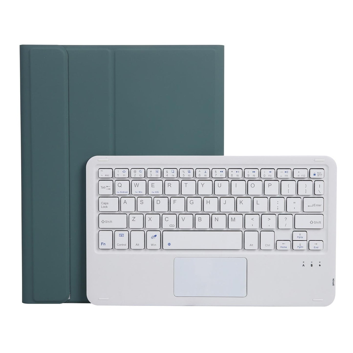 Bluetooth Keyboard Leather Case For Ipad Pro 10.5 With Touch Control - Lambskin Texture Compatible With 10.2 2021 & 2020 & 2019 / Air 3 - Dark Green