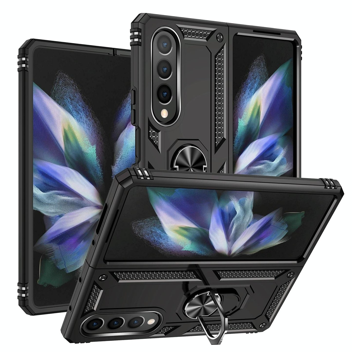 For Samsung Galaxy z Fold4 5G Tpu & Pc Shockproof Phone Case - Black