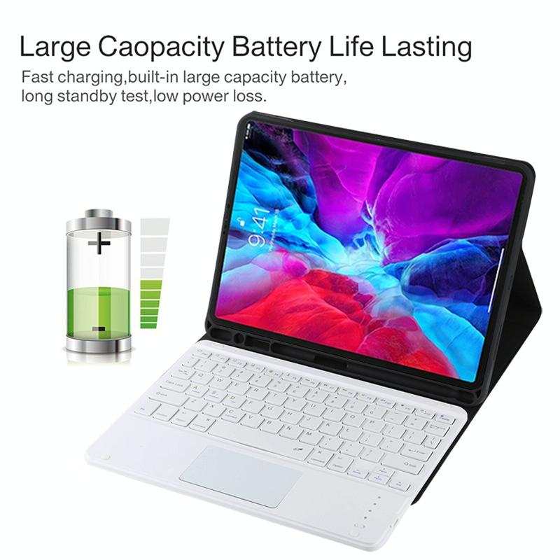 Bluetooth Tablet Case For Ipad Pro 11 With Touchpad & Pen Slot - Detachable Microfiber Leather - Green