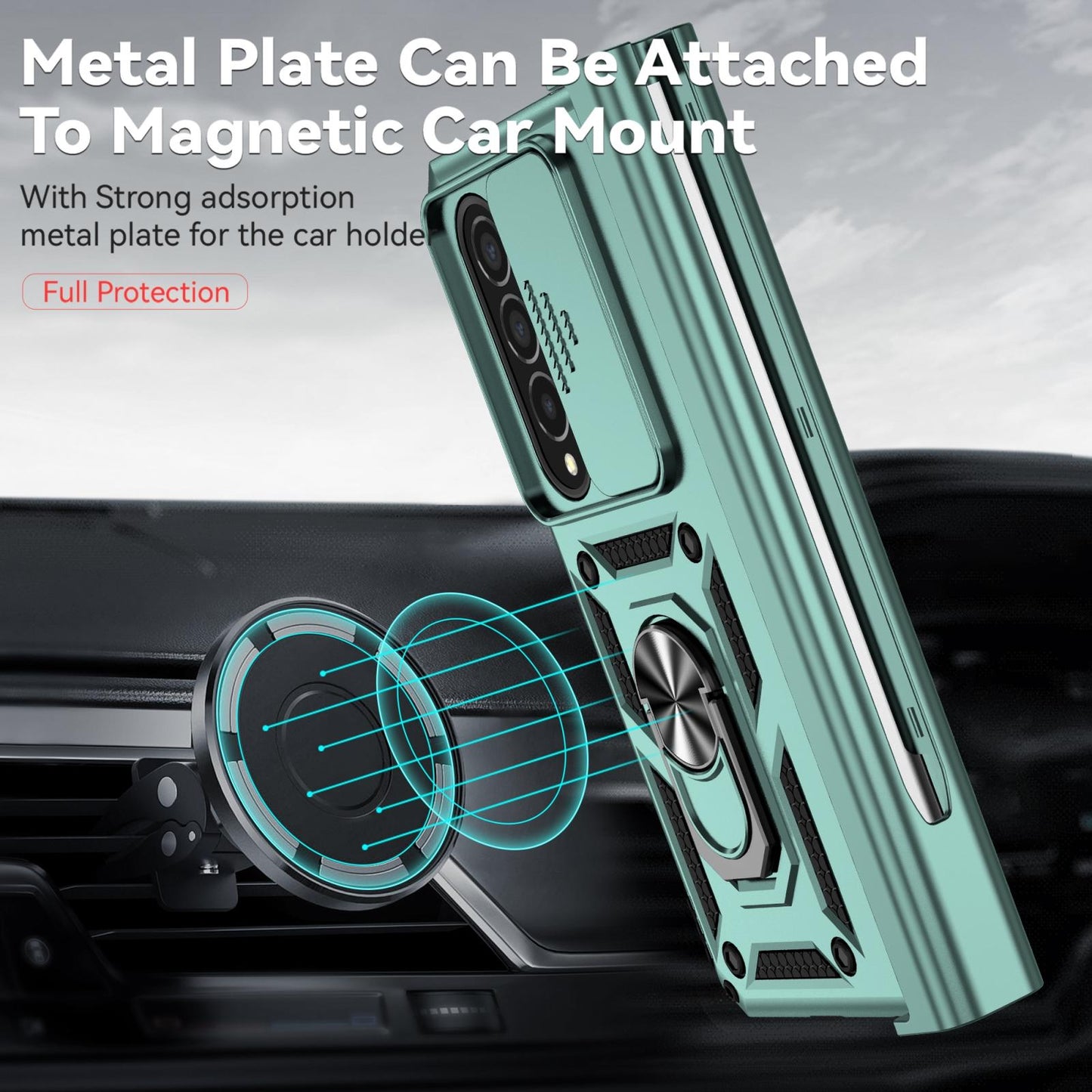 For Samsung Galaxy Z Fold4 5G Secure Sliding Case - Silver