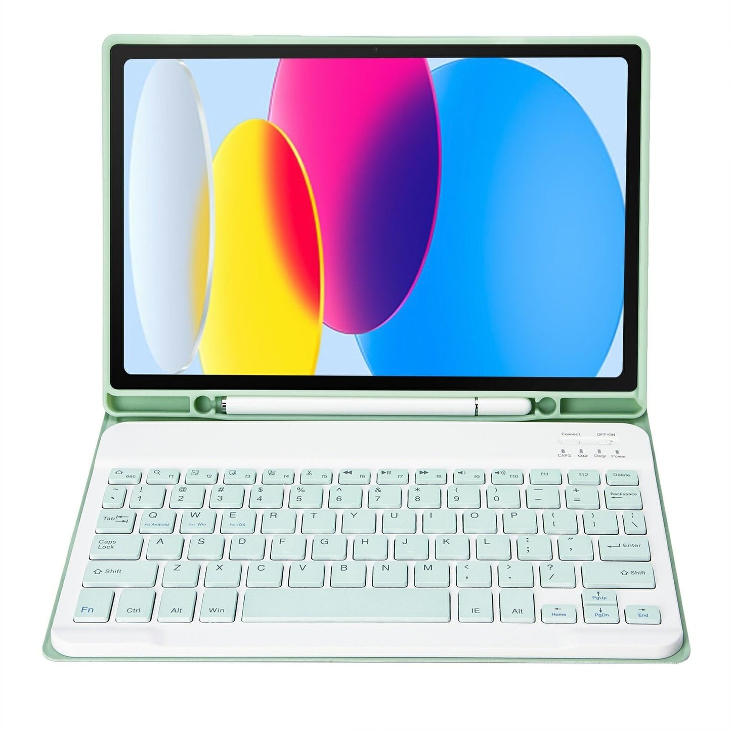Ultra-Thin Bluetooth Keyboard Leather Tablet Case For Ipad 10.9 2022 With Pen Slot - Green