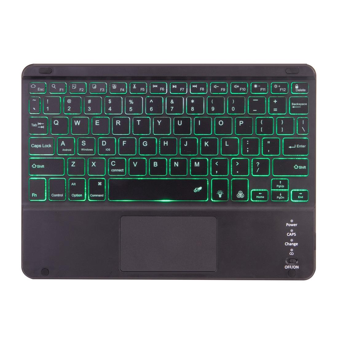 Detachable Bluetooth Keyboard Tablet Case For Ipad Pro 11 With Touchpad Pen Slot & Backlight - Plain Texture - Green