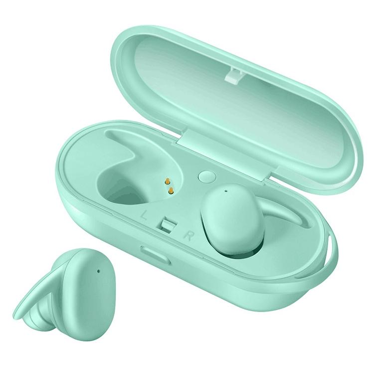 Waterproof Wireless Bluetooth Earphones with Magnetic Charging Box - 300mah - Green