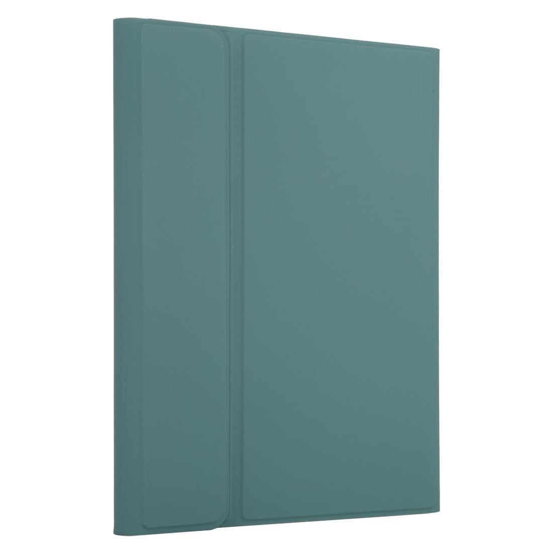 Bluetooth Tablet Case For Ipad 10.2 / Ipad Air 2019 With Touch Pad & Backlight & Pen Holder - Detachable Microfiber Leather - Dark Green