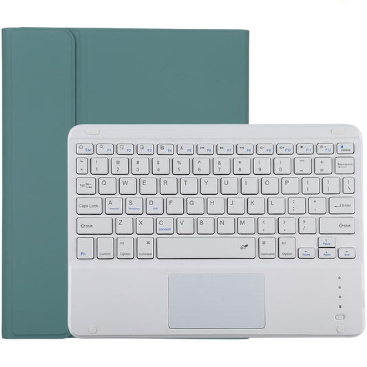 Bluetooth Keyboard & Tablet Case For Ipad 10.2 / Ipad Air 2019 - Detachable Touch Pad Pen Slot Holder - Microfiber Leather - Dark Green