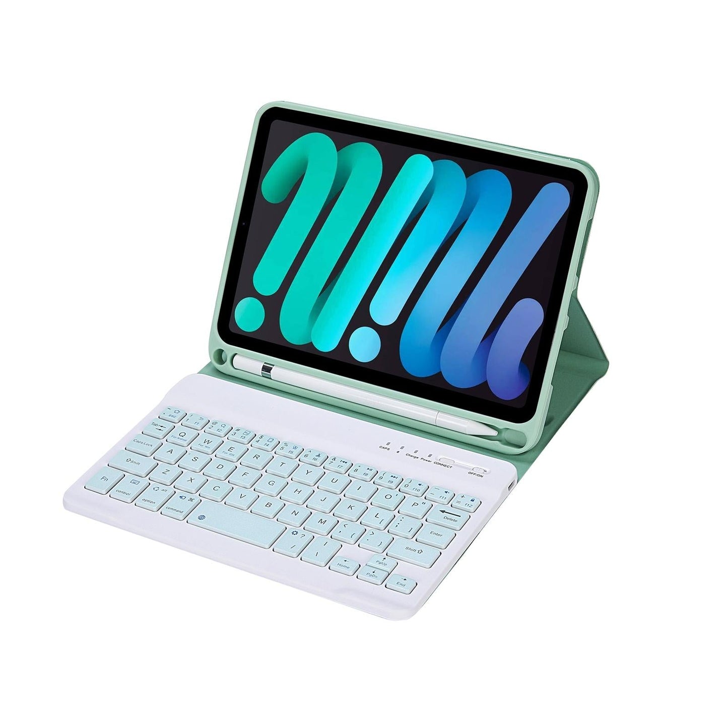 Ultra-Thin Bluetooth Keyboard Tablet Case For Ipad Mini 6 With Stand And Pen Slot - Candy Colour - Dark Green