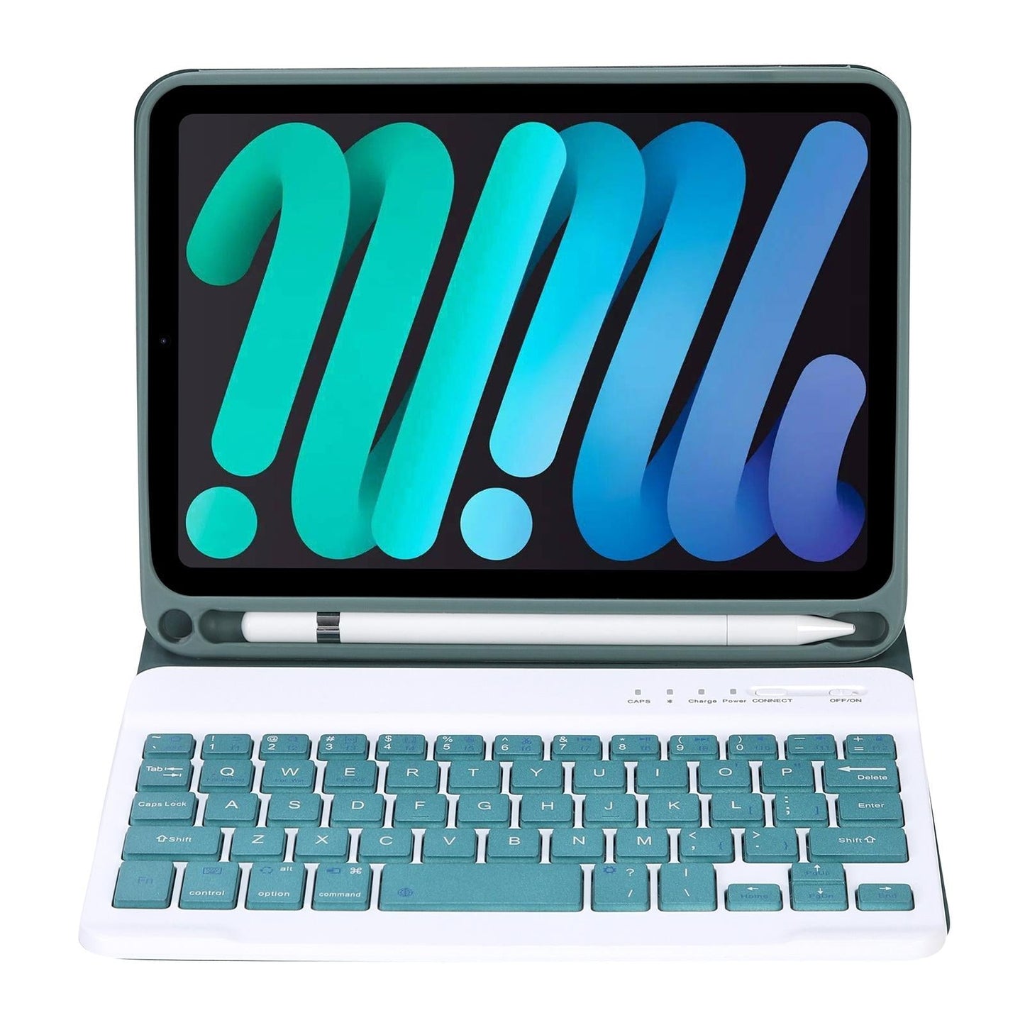 Ultra-Thin Bluetooth Keyboard Tablet Case For Ipad Mini 6 With Stand And Pen Slot - Candy Colour - Dark Green