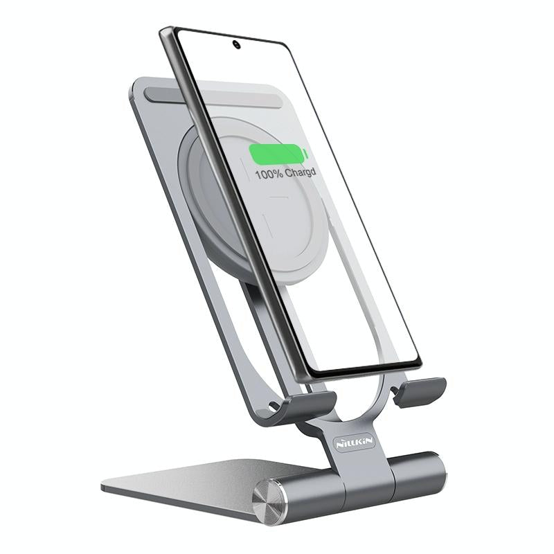 15W Foldable Wireless Charger & Phone Holder - Dark Gray
