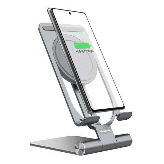 15W Foldable Wireless Charger & Phone Holder - Dark Gray