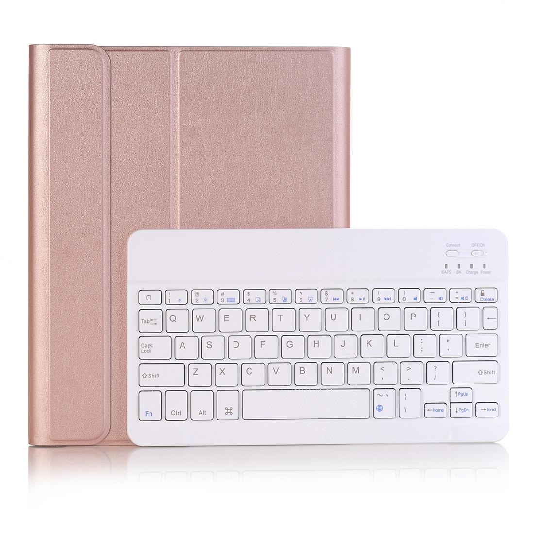 Ultra-Thin Detachable Bluetooth Keyboard Tablet Case For Ipad 10.2 2019 With Stand & Pen Slot - Rose Gold