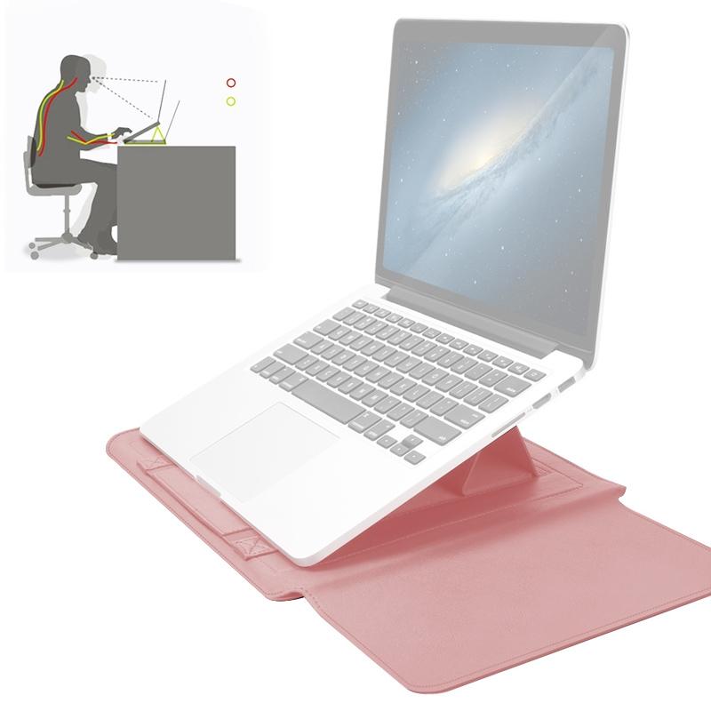 Universal Waterproof Laptop Bag Set With Handle Stand Pen Holder Winders Mouse & Charger Bags - Rose Gold