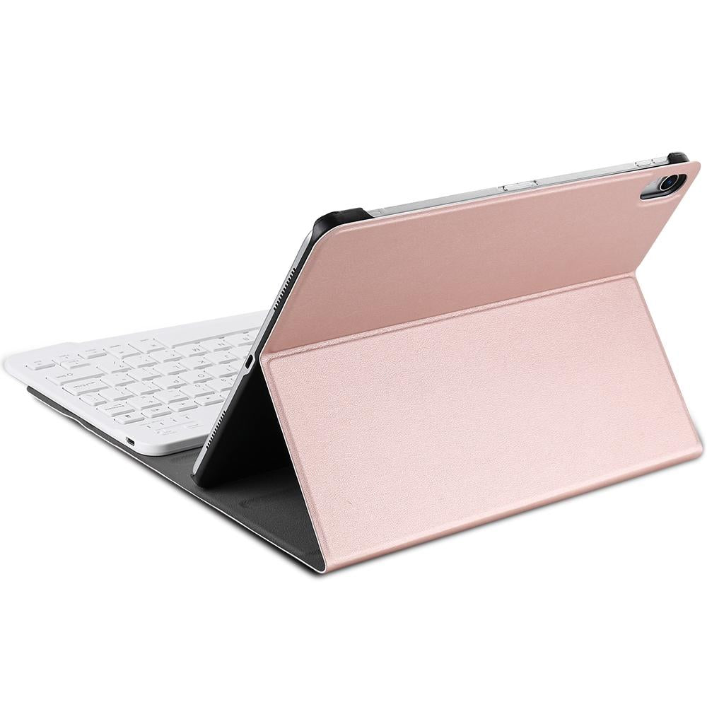 Bluetooth Keyboard & Leather Tablet Case For Ipad Pro 11 Detachable Brushed Texture Horizontal Flip Holder - Rose Gold