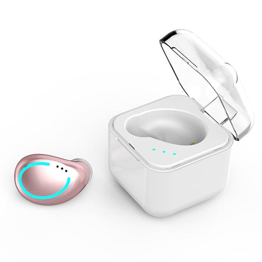 Mini Wireless Bluetooth Earphone with Charging Box - M-b8 - Rose Gold