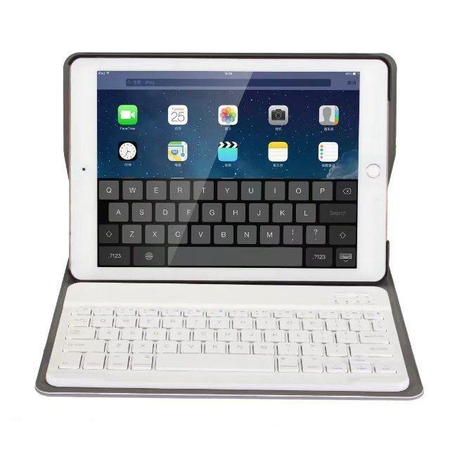 Bluetooth Keyboard & Leather Tablet Case For Ipad Pro / Air 9.7 2017 / 2018 - Detachable & Horizontal Flip With Holder - Rose Gold