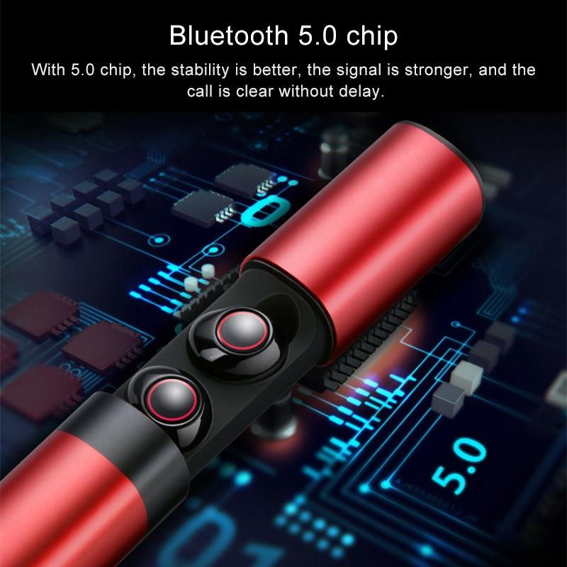 Wireless Tws Bluetooth V5.0 Earphones with Drawer Type S2 Design - Grey