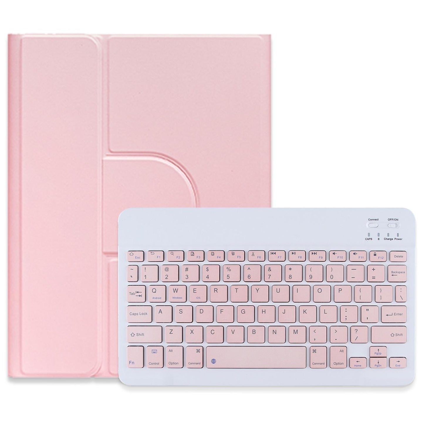 360 Degree Rotatable Bluetooth Keyboard Leather Case - Square Button - Pink - For Ipad 10Th Gen 10.9 2022