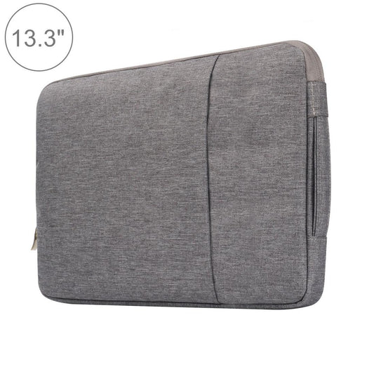 Universal Denim Laptop Bag for 13.3 Notebooks - Fits Macbook Air / Pro - Portable & Stylish - 35.5x26.5x2cm - Grey