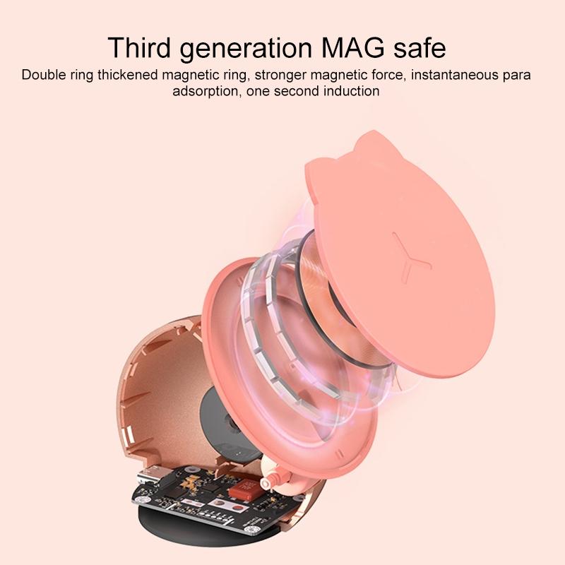 Adorable Magnetic Cat Wireless Charger Stand - Grey